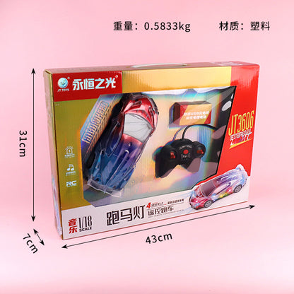 JT3606 1:18 RC Sports Car - Metallic Paint, Translucent Shell, Music & Lights M.03 JPDB