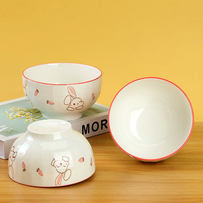 5 - inch Printed Starlight Bowl with Cute Rabbit Pattern M.66 JPDB