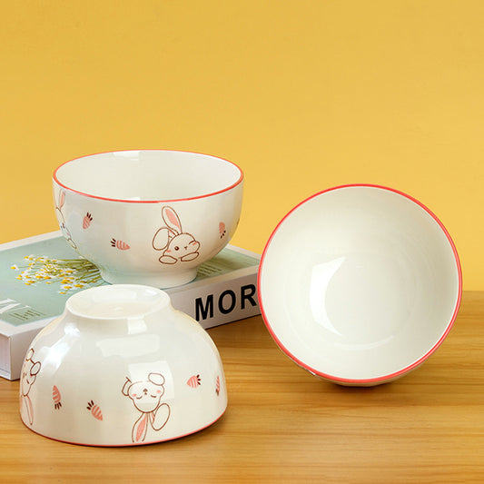 5 - inch Printed Starlight Bowl with Cute Rabbit Pattern M.66 JPDB