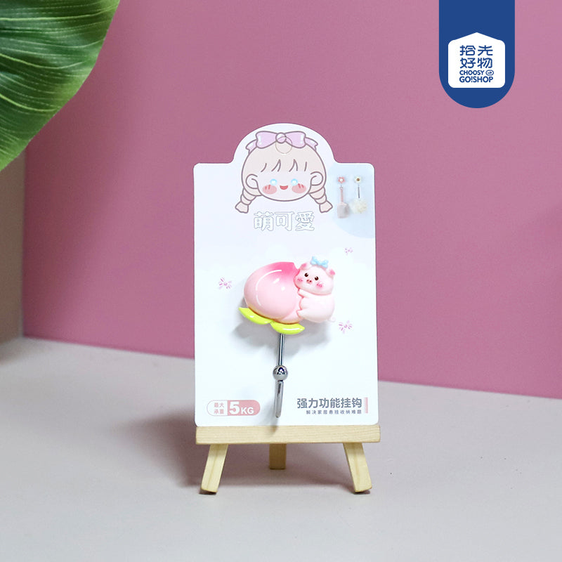 Model 812 Piggy and Peach Traceless Adhesive Hooks M.16 JPDB