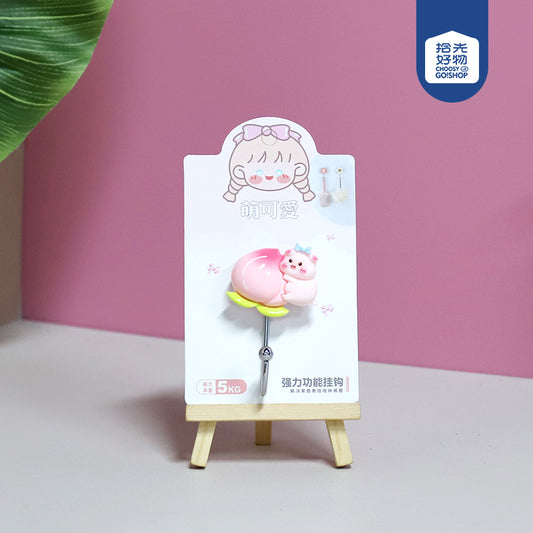 Model 812 Piggy and Peach Traceless Adhesive Hooks M.16 JPDB