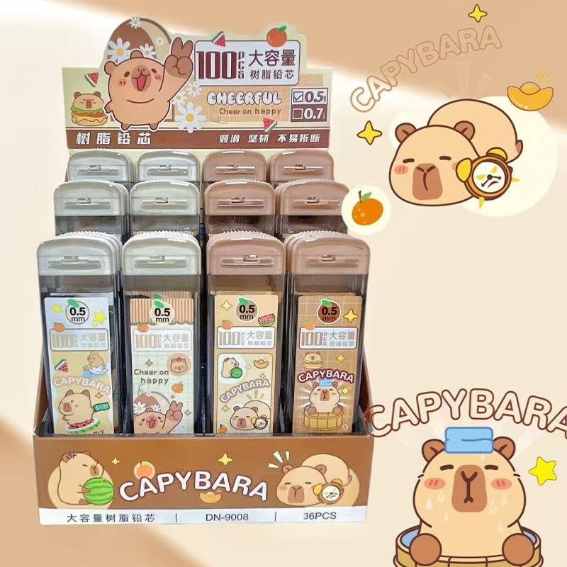 Recambios de lápiz Cute Capybara de 0,7 mm, modelo 9008, 100 unidades, resistentes a roturas, para estudiantes, M.82 