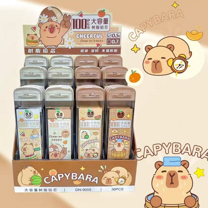Recambios de lápiz Cute Capybara de 0,7 mm, modelo 9008, 100 unidades, resistentes a roturas, para estudiantes, M.82 