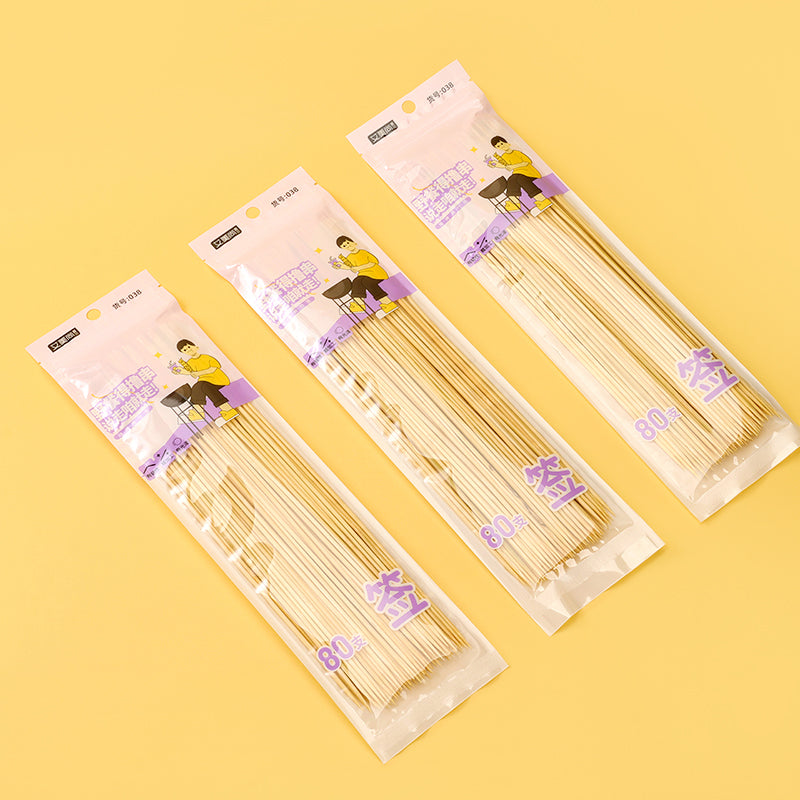 80 BBQ Bamboo Skewers 30cm