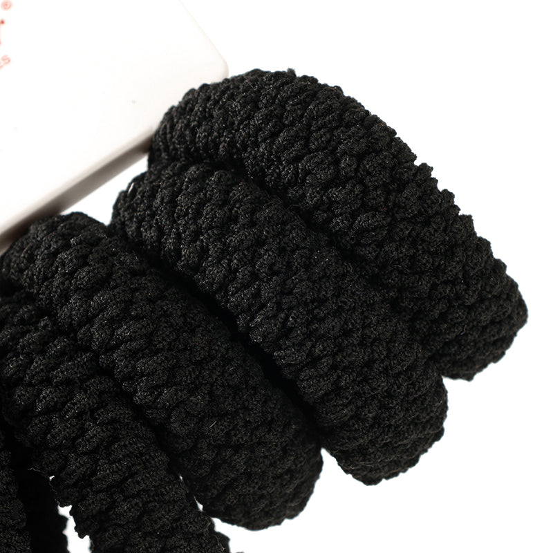 M42 5 Black Corn Velvet Hair Ties on Hang Card - Soft & Non-Scratch for Daily