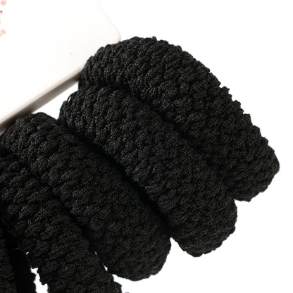 M42 5 Black Corn Velvet Hair Ties on Hang Card - Soft & Non-Scratch for Daily