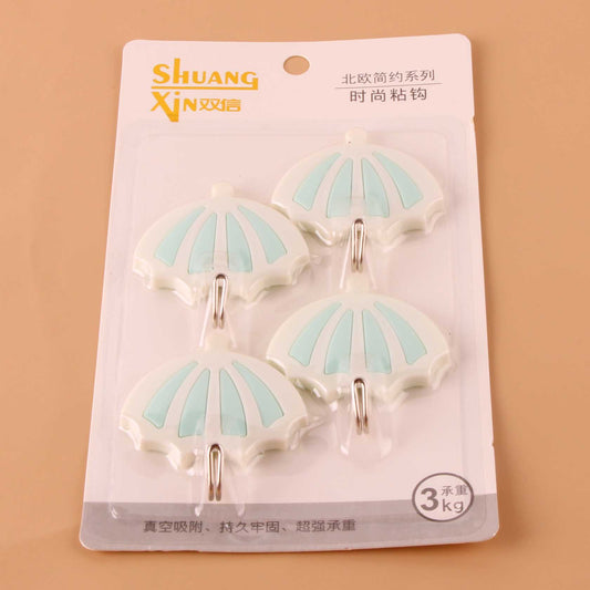 Brand Shuangxin Model 418 Adhesive Hooks - 4 Pcs Small Umbrella Shape M.16