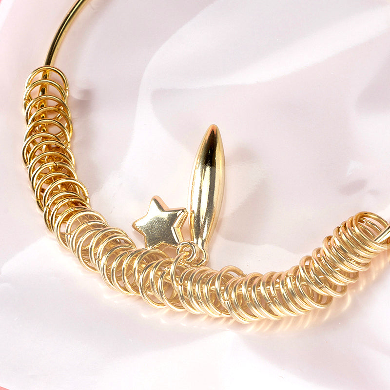 Gold Circle Pendant Bangle  M.43