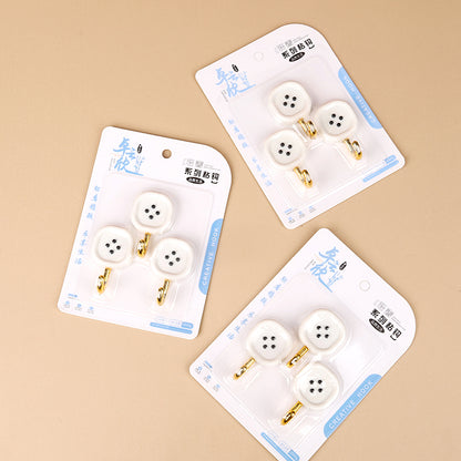Zhuoyunxin Model 5626 Adhesive Hooks - 3 Pcs Button Design M.16