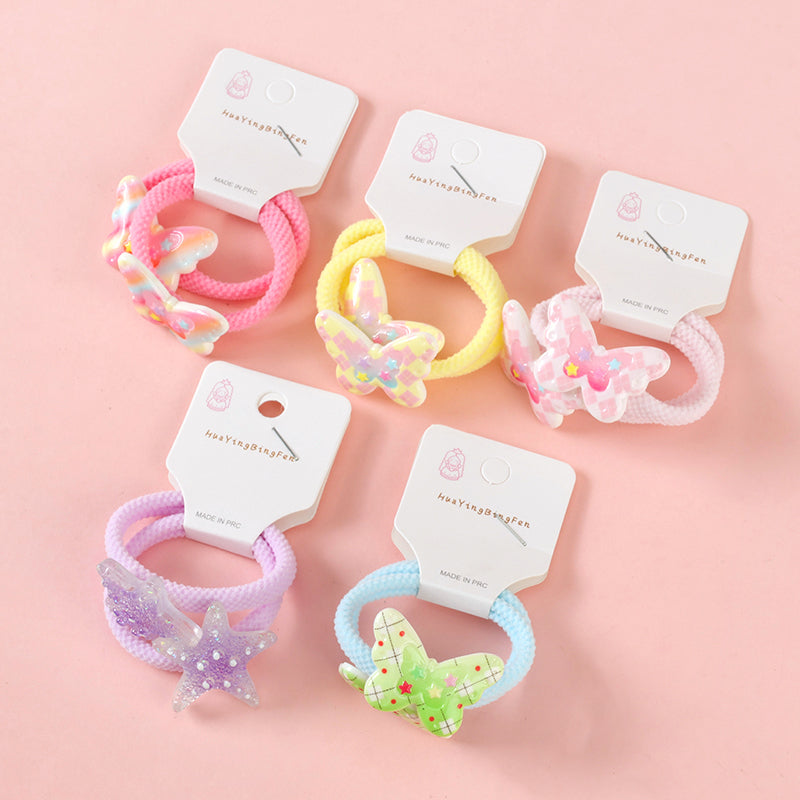 M42 Long Strip Colored Cartoon Accessory Hair Elastics (2 Pieces)