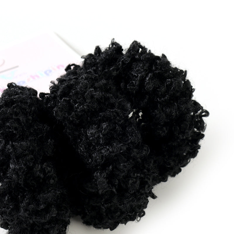 M42 3 New-Style Black Teddy Fleece Hair Ties
