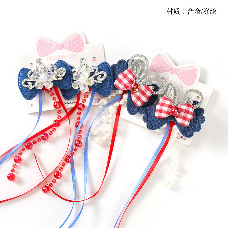 M42 Boxed Denim Duck Clip Pair with Red Ribbons