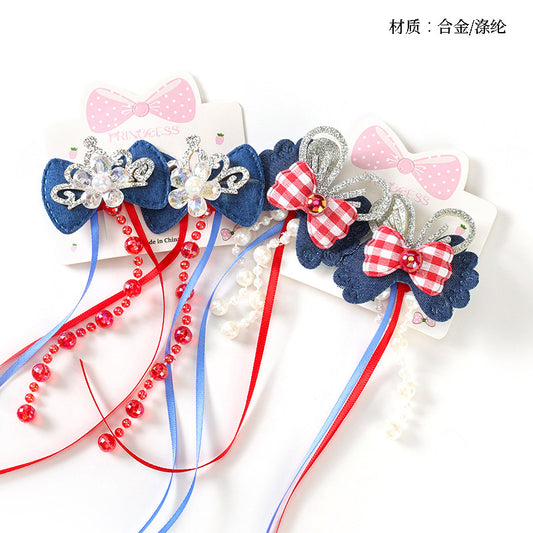 M42 Boxed Denim Duck Clip Pair with Red Ribbons