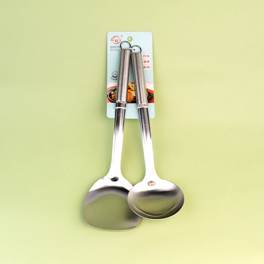 7887 Sanded Steel Shank 2-Piece Wok Spatula & Ladle Set M.61 JPDB M.61