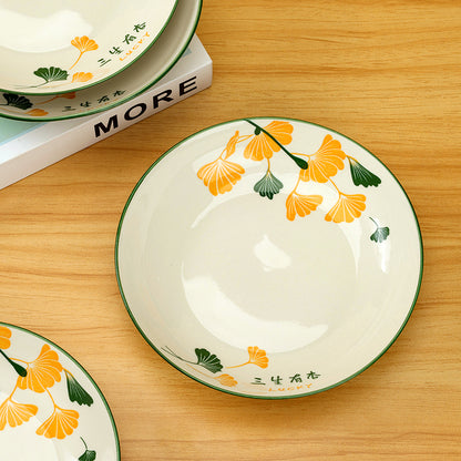 Yongfeng 7 - inch Fruit Platter (with the Pattern of Lucky Apricots) M.66 JPDB