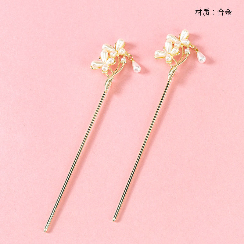 M42 New Pearl Butterfly Decorated Hair Pin