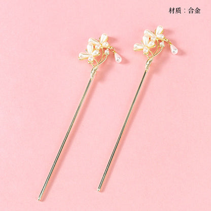 M42 New Pearl Butterfly Decorated Hair Pin