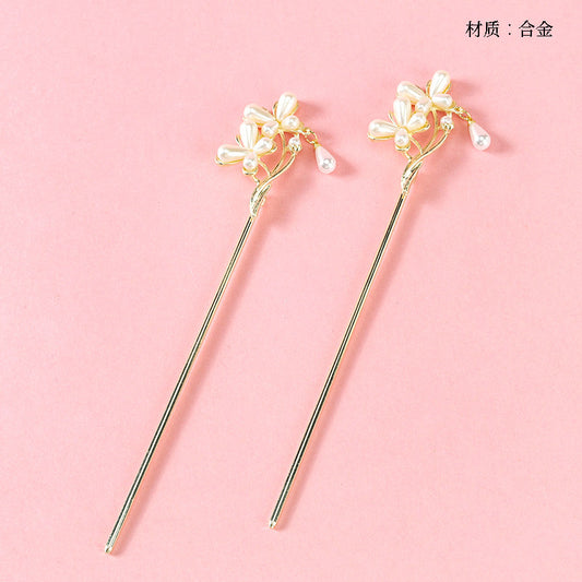 M42 New Pearl Butterfly Decorated Hair Pin