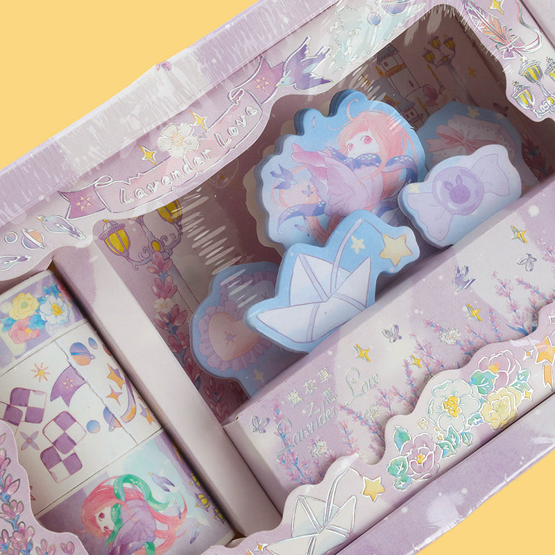 Jiu Beier SM01-04 Handbook Set Hardcover PU Leather with Tape+Colored Pens+Stickers for Journaling M.81