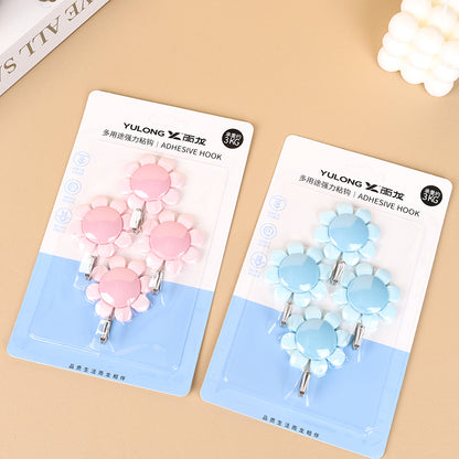 Yulong Model 5146 Adhesive Hooks - 4 Pcs Sunflower Design M.16