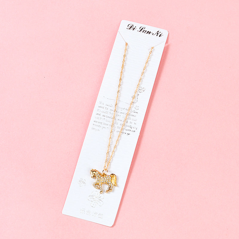 All-Diamond Pony Ripple Necklace M.43