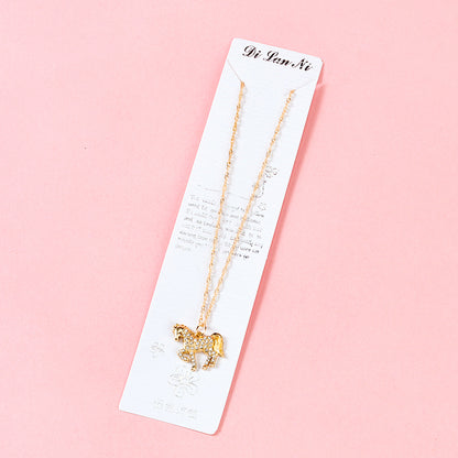 All-Diamond Pony Ripple Necklace M.43