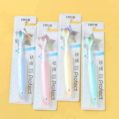 Tooth Expert 9833 Stain Removal Triangle Head Toothbrush Soft Bristle Precision Cleaning for Adults M.14