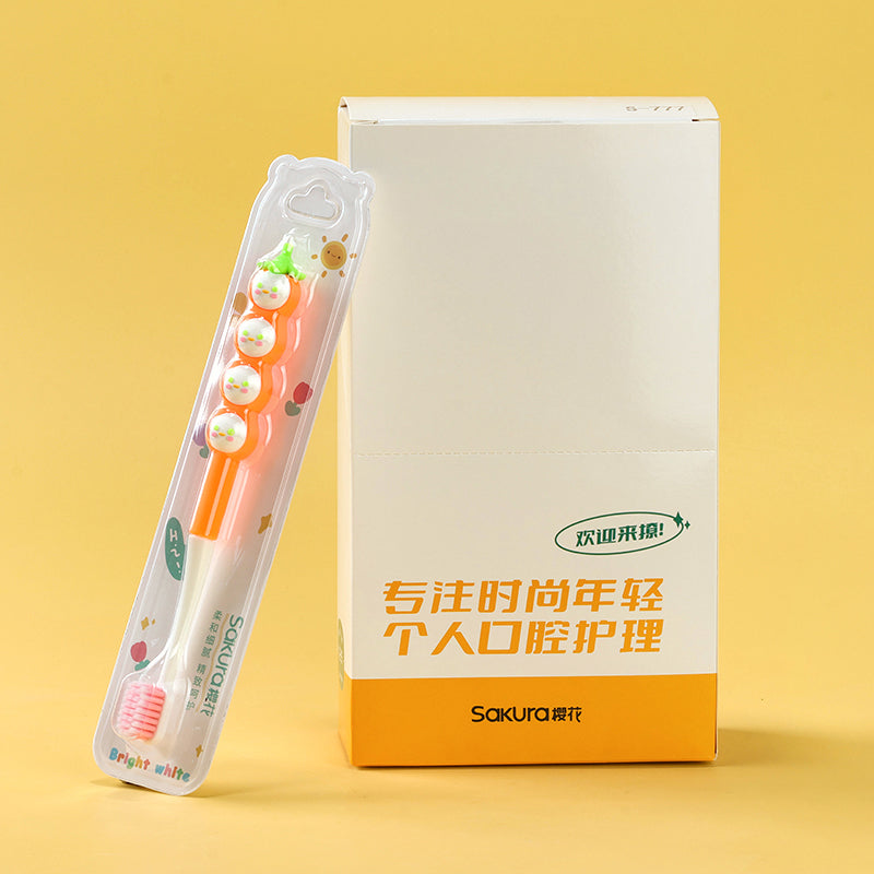 Cherry Blossom Cute Bean English Cartoon Toothbrush S-777 M.28