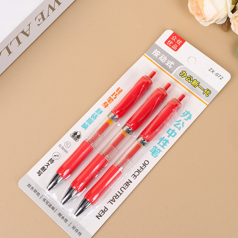 Bolígrafo de gel de oficina Zhongxuan ZX-072 Click-action (rojo) M.82