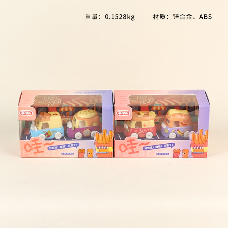 2092 Two - piece Set of Cute Food - themed Mini Alloy Cars (Mixed Colors) M.03 JPDB