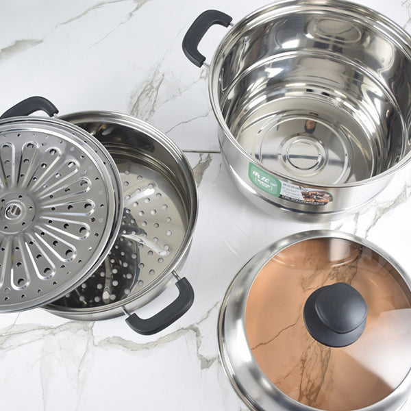 Model 3313 Tongtianxiang 30cm 3-Layer Clad Steel Steamer M.61 JPDB