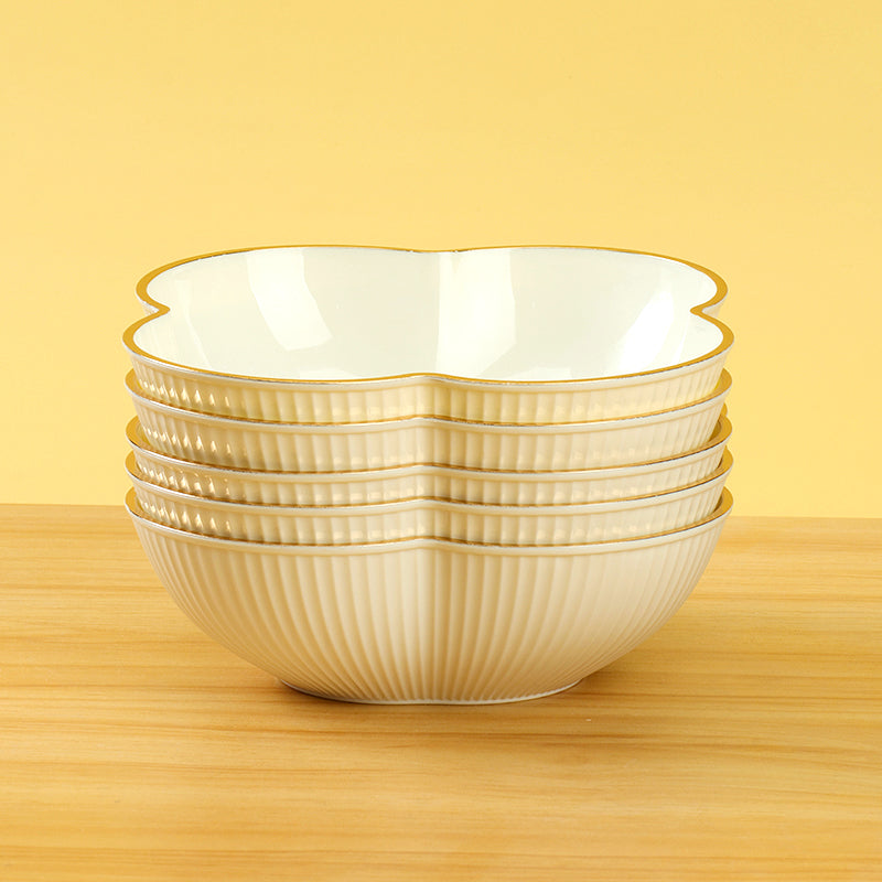 6118 Gilded Four-Side Flower-Shaped Fruit Plate 18*5.5cm M.20