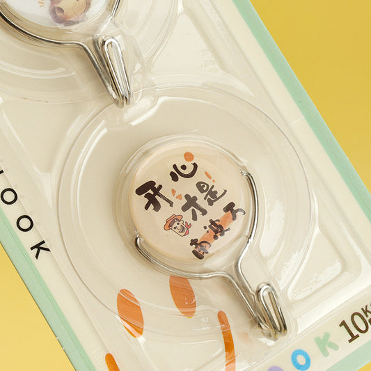 Model JDL-507 Adhesive Hooks - 2 Pcs Large Round White Trace-Free M.16