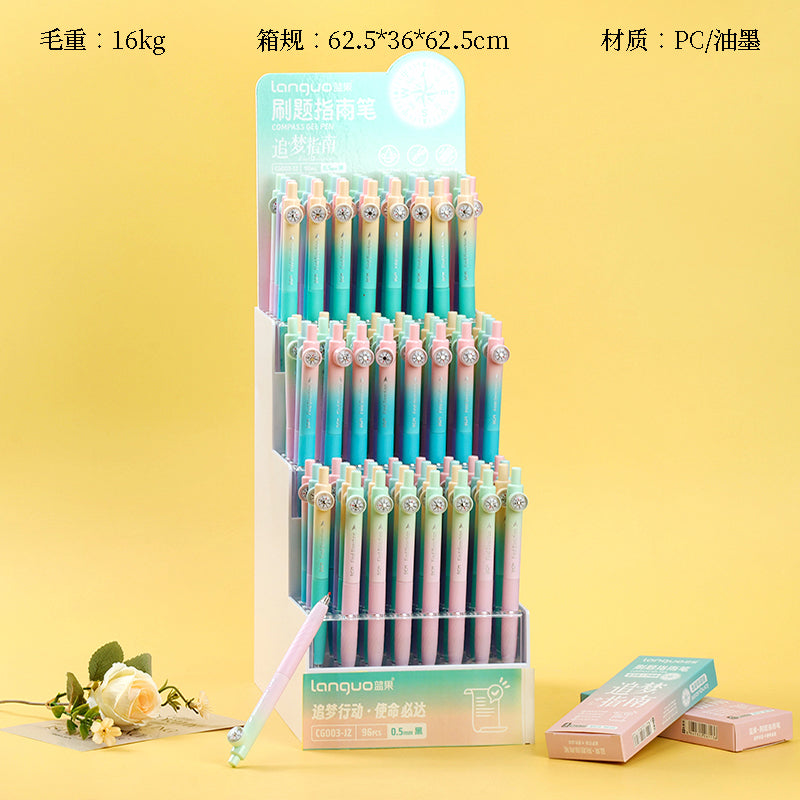 Fabulosos bolígrafos de gel Languo CG003 - JZ Click-action para resolución de problemas, ¡en expositor! Ideales para el estudio intenso, se presentan para atraer a los usuarios. M.82