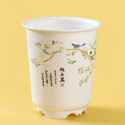 A-87 Small White Magnolia Flower Pot  M.12