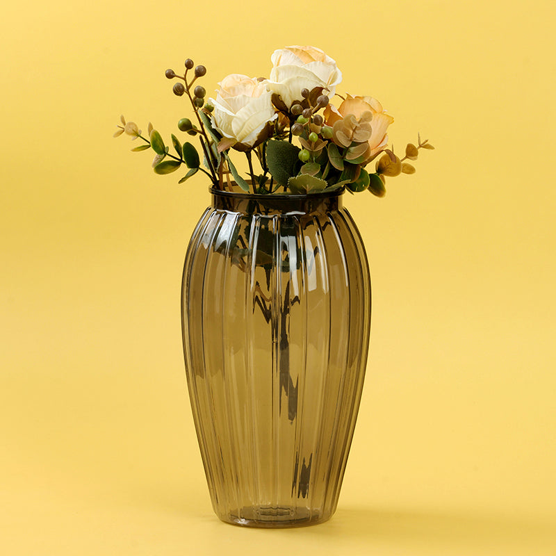 Plastic Vase - Wine Bottle Vertical Stripes  M.12