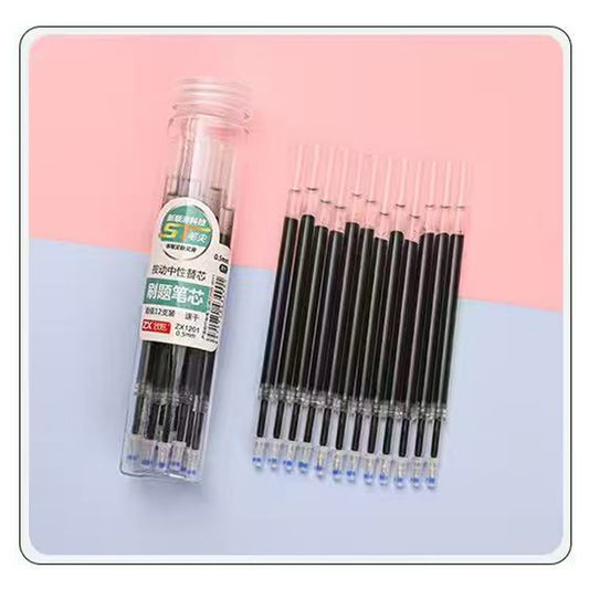 GR-1201 ST Nib Quick-Dry Retractable Pen Refills, 12pcs Black 0.5mm Bucket Pack M.82