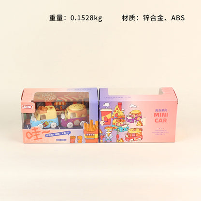 2092 Two - piece Set of Cute Food - themed Mini Alloy Cars (Mixed Colors) M.03 JPDB