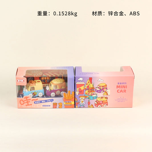 2092 Two - piece Set of Cute Food - themed Mini Alloy Cars (Mixed Colors) M.03 JPDB