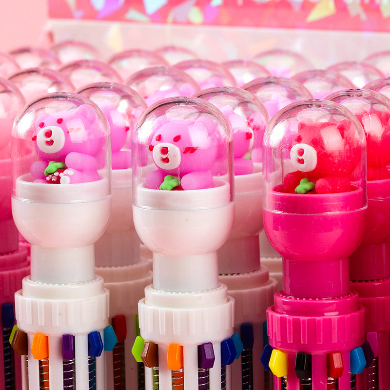 Bolígrafo retráctil multicolor de 0,5 mm para dibujar y marcar (10 colores, 7028, M.82) 