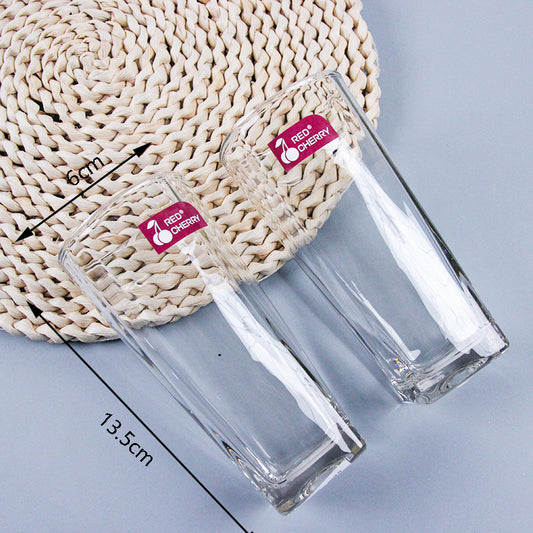 Red Cherry 310C Tall Square Borosilicate Glass Cup M.17