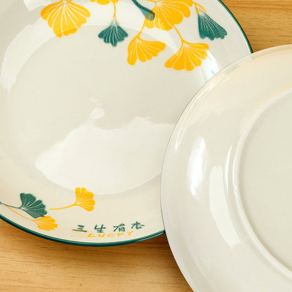 Plato de frutas estampado de 8,3 pulgadas (con diseño de albaricoques de la suerte) M.66 JPDB 