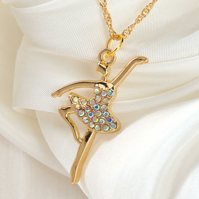 Micro - Paved Ballerina Girl Necklace M.43