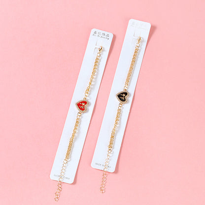 Diamond-Accented Heart Bow Bracelet  M.43