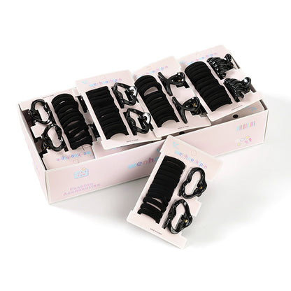 M42 Boxed Black Small Claw Set Cotton Hair Ties