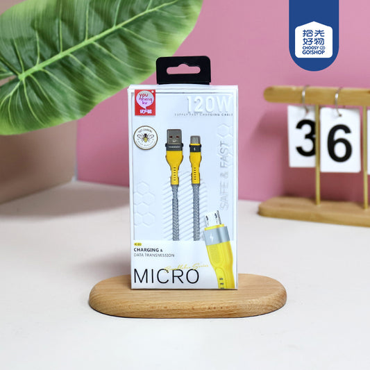 K - 80 Bumblebee Series Cable for Android - USB - C 66W Fast Charging Compatible A.12 JPDB