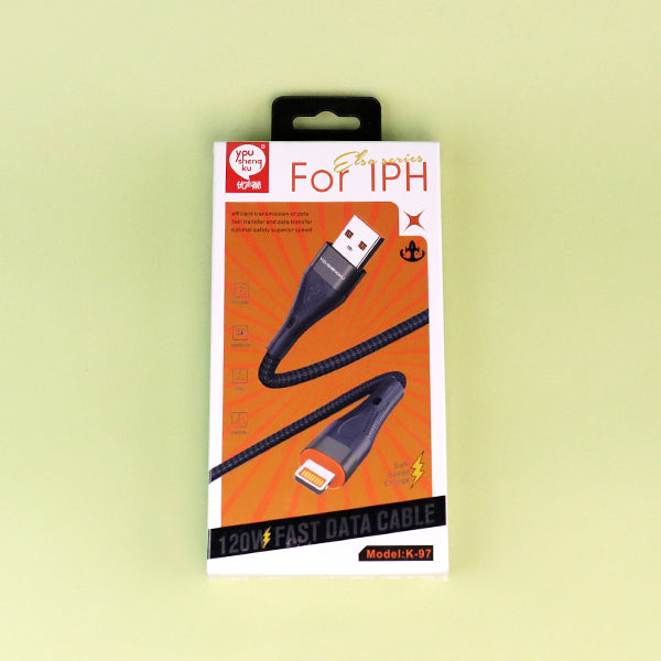 K-97 IPH Data Cable for Apple - USB-C to Lightning 20W/30W PD Fast Charging A.12 JPDB