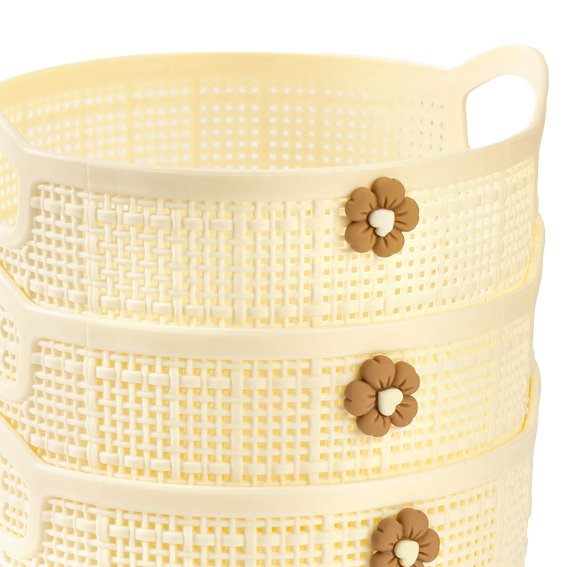 (Xiaohua) Cesta redonda de almacenamiento con estampado antimanchas Yidelo 8286 M.13 