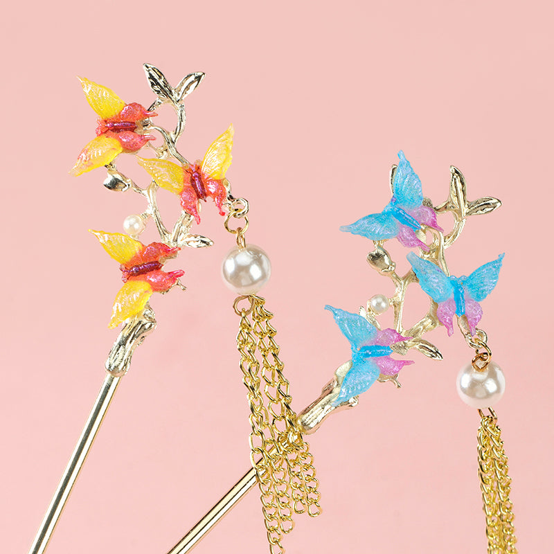 M42 New Three-Butterfly Decorated Hair Pin