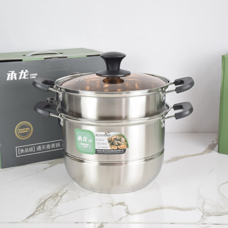 Model 3332 Tongtianxiang 28cm Double-Layer Steamer with Glass Lid M.61 JPDB